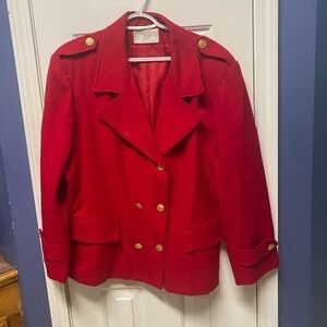International Scene Vintage Wool Blazer International Scene Red Double Breast 20